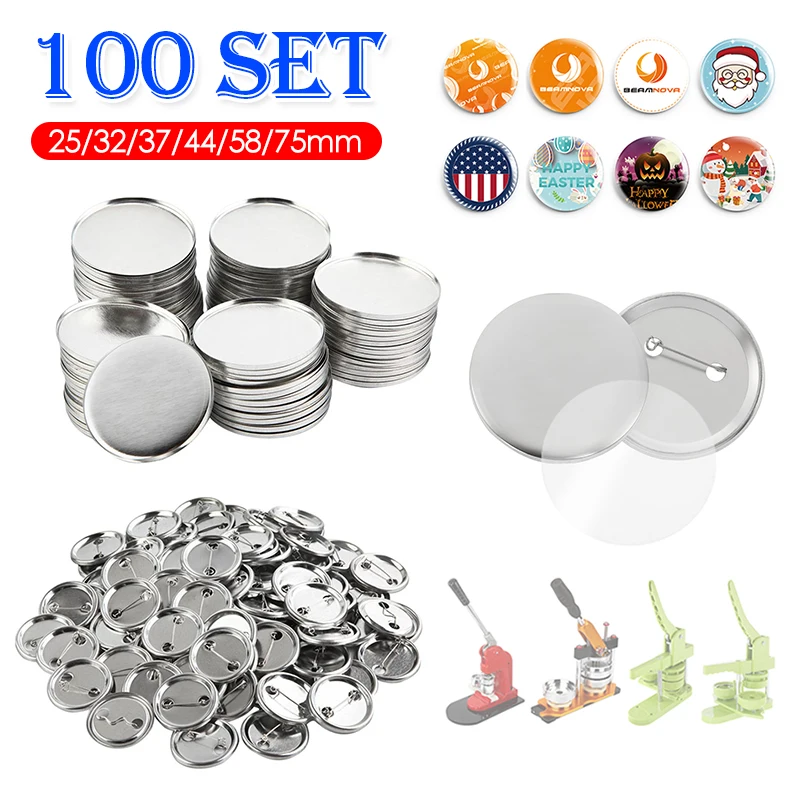 100 комплектов пустых бейджей, – обзор и цена Button Badge Blank